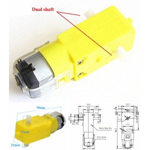 12v 60RPM DC Gear BO Motor - TT Dual Shaft Straight Robotics Bangladesh