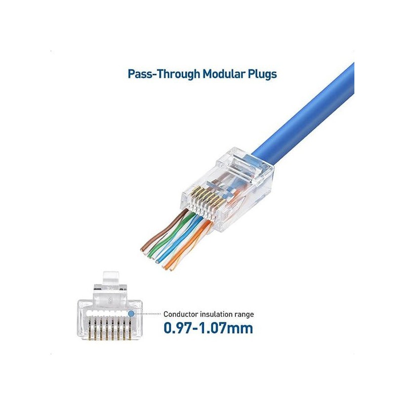 RJ45 CAT6 Pass Through Connectors Robotics Bangladesh
