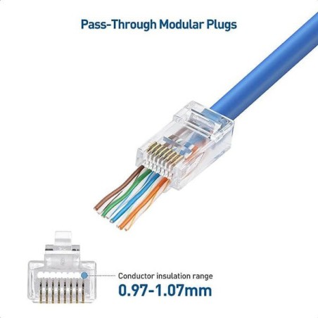 RJ45 CAT6 Pass Through Connectors Robotics Bangladesh