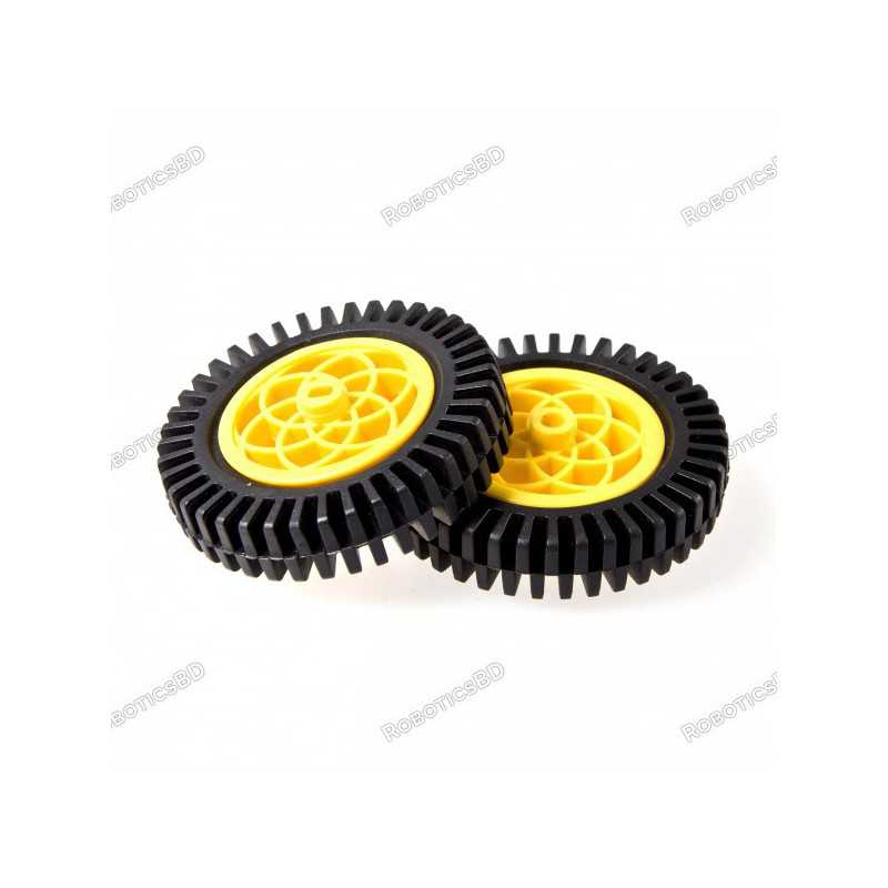 Yellow Motor & Servo Wheel with Thick Rubber Tire Yellow Motor & Servo Wheel with Thick Rubber Tire
