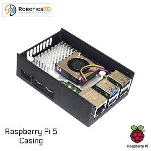 Raspberry Pi 5 Casing - Black PLA Robotics Bangladesh
