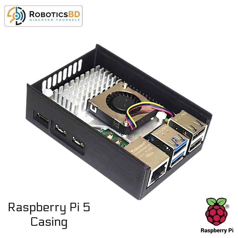 Raspberry Pi 5 Casing - Black PLA Robotics Bangladesh