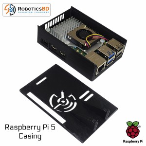 Raspberry Pi 5 Casing - Black PLA Robotics Bangladesh
