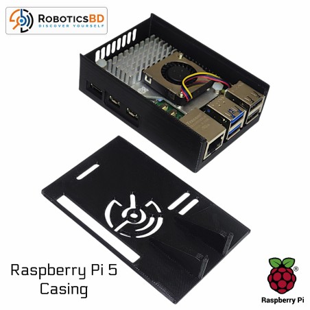 Raspberry Pi 5 Casing - Black PLA Robotics Bangladesh
