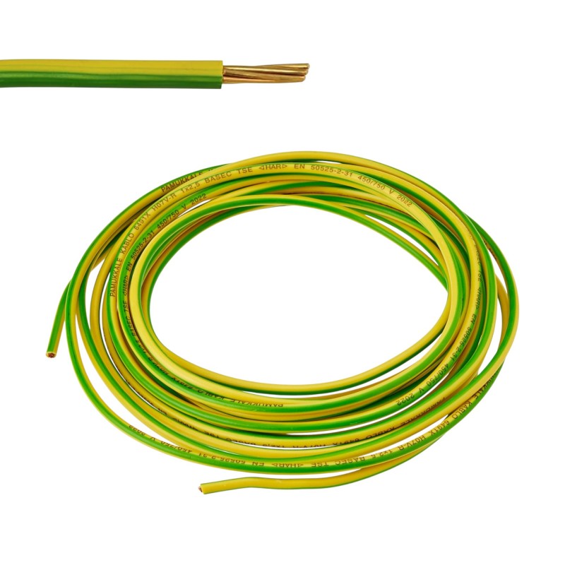 1 Meter Electrical Flexible Cable/ Wire - Green and Yellow Robotics Bangladesh